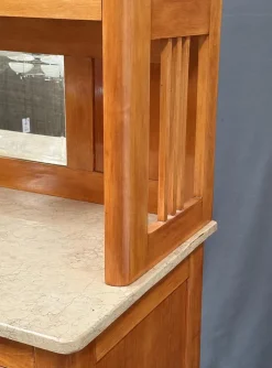 Pamono Art Nouveau Cupboard with Marble Top and Mirror, 1910s Outlet