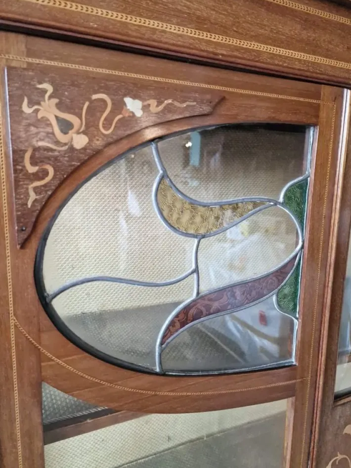 Pamono Art Nouveau Display Case in Mahogany Clearance