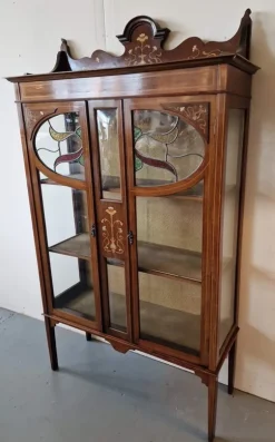 Pamono Art Nouveau Display Case in Mahogany Clearance
