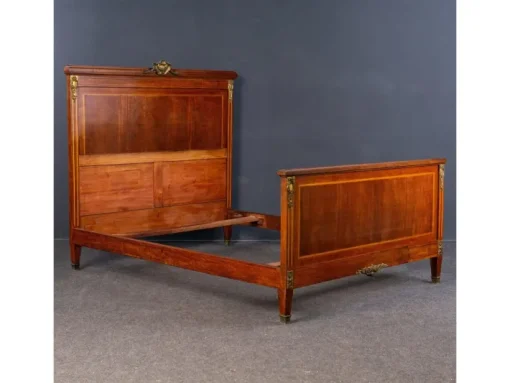 Pamono Art Nouveau Double Bed in Mahogany Hot