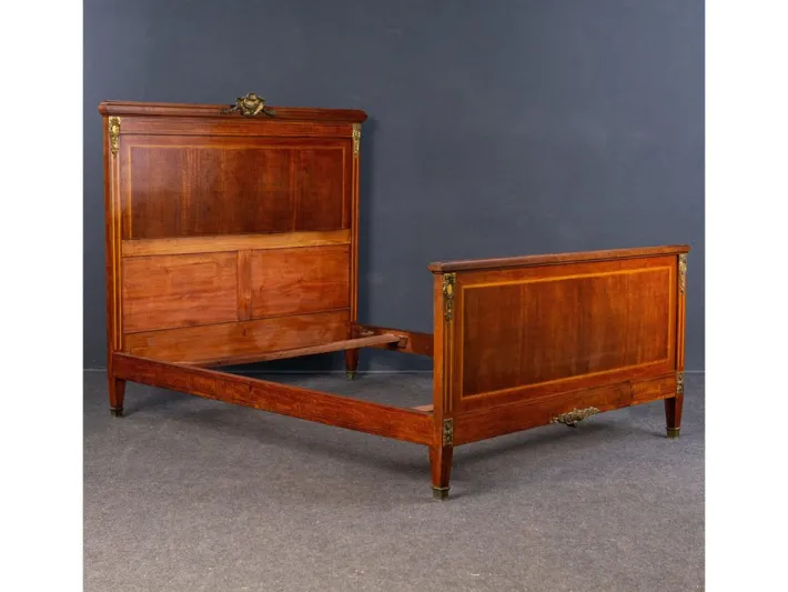 Pamono Art Nouveau Double Bed in Mahogany Hot