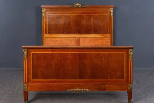 Pamono Art Nouveau Double Bed in Mahogany Hot