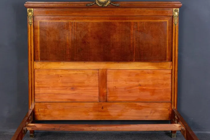 Pamono Art Nouveau Double Bed in Mahogany Hot