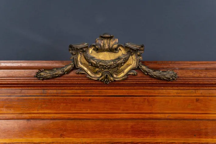 Pamono Art Nouveau Double Bed in Mahogany Hot