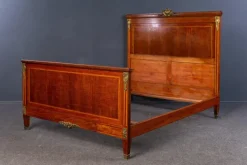Pamono Art Nouveau Double Bed in Mahogany Hot