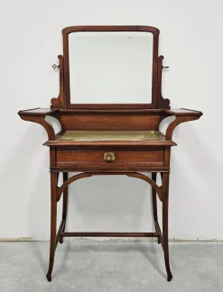 Pamono Art Nouveau Dressing or Vanity Table with Mirror in Walnut, 1890s Hot