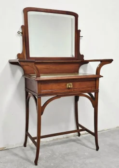 Pamono Art Nouveau Dressing or Vanity Table with Mirror in Walnut, 1890s Hot
