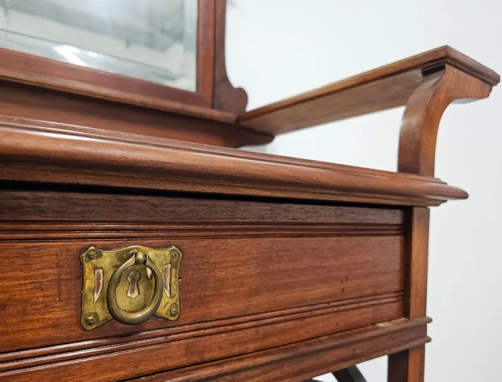 Pamono Art Nouveau Dressing or Vanity Table with Mirror in Walnut, 1890s Hot