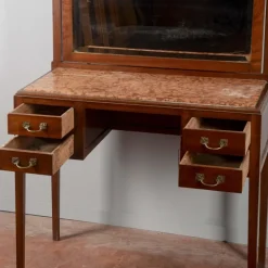 Pamono Art Nouveau Liberty 4 Drawer Dressing Table with Italian Marble Top, 1890s Outlet