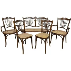 Pamono Art Nouveau Seating Group from Fischel Austria, 1920s, Set of 5 Online