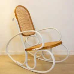 Pamono Art Nouveau Wicker Rocking Chair, Spain, Late 19th Century