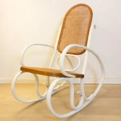 Pamono Art Nouveau Wicker Rocking Chair, Spain, Late 19th Century