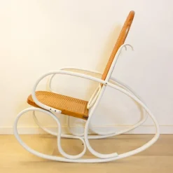 Pamono Art Nouveau Wicker Rocking Chair, Spain, Late 19th Century