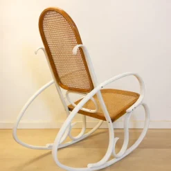 Pamono Art Nouveau Wicker Rocking Chair, Spain, Late 19th Century