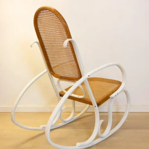 Pamono Art Nouveau Wicker Rocking Chair, Spain, Late 19th Century