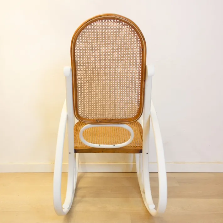 Pamono Art Nouveau Wicker Rocking Chair, Spain, Late 19th Century