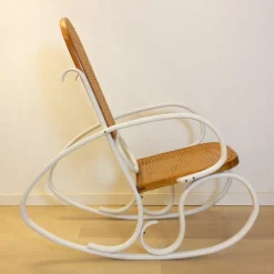 Pamono Art Nouveau Wicker Rocking Chair, Spain, Late 19th Century
