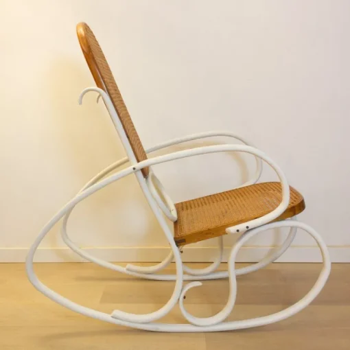 Pamono Art Nouveau Wicker Rocking Chair, Spain, Late 19th Century
