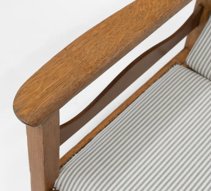 Pamono Arts & Crafts Reclining Chair in Oak by Ambrose Heal for Heals, 1890s Hot