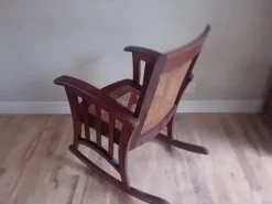 Pamono Arts and Crafts Mahogany Bergere Seat and Back Rocking Chair, 1890s Online