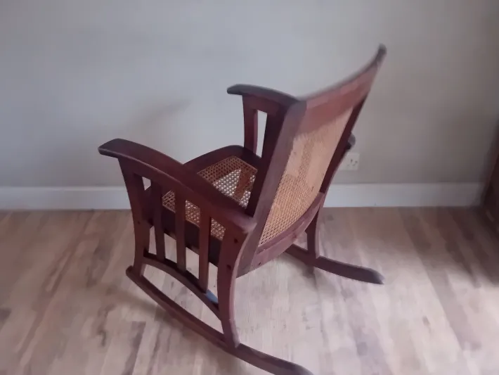 Pamono Arts and Crafts Mahogany Bergere Seat and Back Rocking Chair, 1890s Online