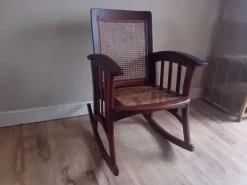 Pamono Arts and Crafts Mahogany Bergere Seat and Back Rocking Chair, 1890s Online