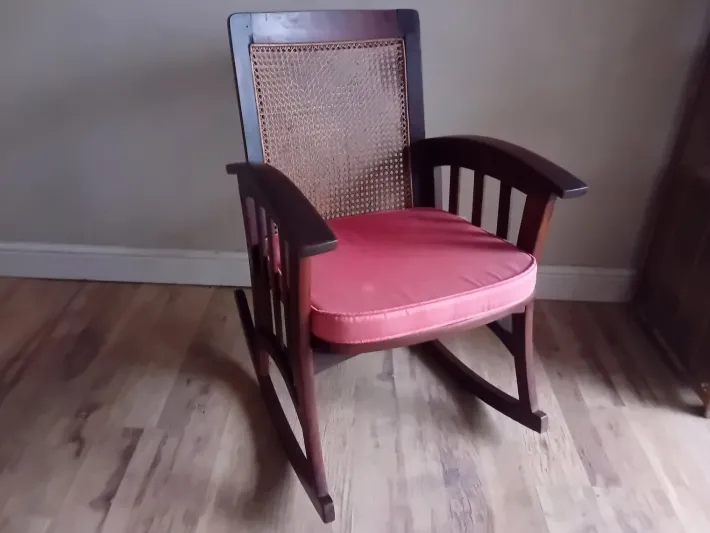 Pamono Arts and Crafts Mahogany Bergere Seat and Back Rocking Chair, 1890s Online