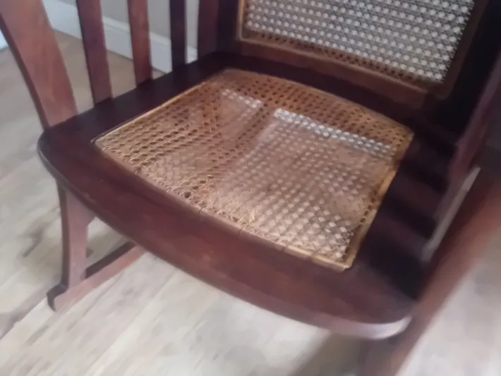 Pamono Arts and Crafts Mahogany Bergere Seat and Back Rocking Chair, 1890s Online