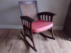 Pamono Arts and Crafts Mahogany Bergere Seat and Back Rocking Chair, 1890s Online