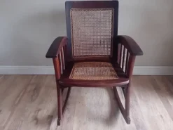 Pamono Arts and Crafts Mahogany Bergere Seat and Back Rocking Chair, 1890s Online