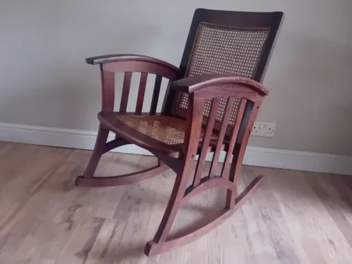 Pamono Arts and Crafts Mahogany Bergere Seat and Back Rocking Chair, 1890s Online