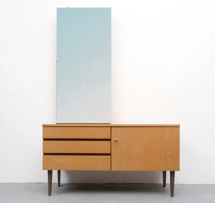 Pamono Ash Dressing Table with Mirror, 1960s