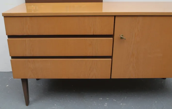 Pamono Ash Dressing Table with Mirror, 1960s