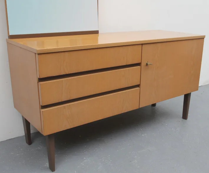 Pamono Ash Dressing Table with Mirror, 1960s