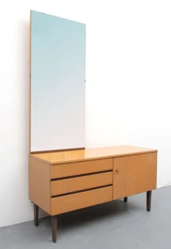 Pamono Ash Dressing Table with Mirror, 1960s
