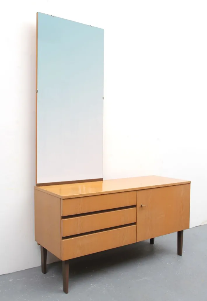 Pamono Ash Dressing Table with Mirror, 1960s