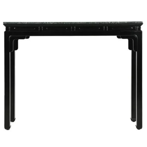 Pamono Asian Console in Lacquered Wood with Jade Green Marble Top Clearance