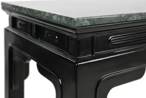 Pamono Asian Console in Lacquered Wood with Jade Green Marble Top Clearance