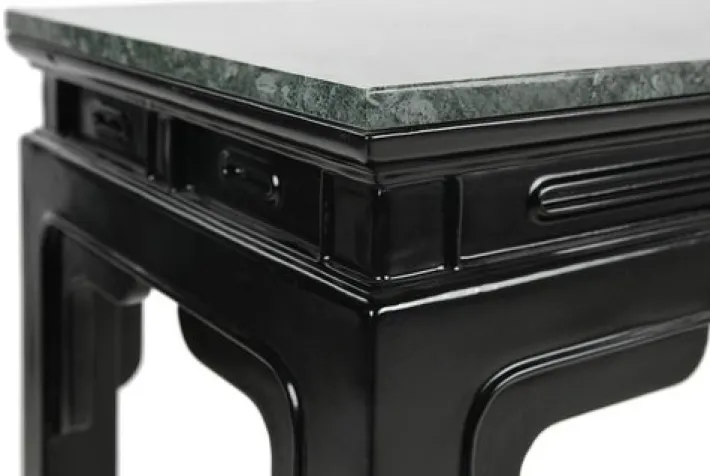 Pamono Asian Console in Lacquered Wood with Jade Green Marble Top Clearance