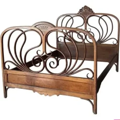 Pamono Austrian Bentwood Queen Bed by Jacob & Josef Kohn, 1900s Hot