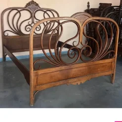 Pamono Austrian Bentwood Queen Bed by Jacob & Josef Kohn, 1900s Hot
