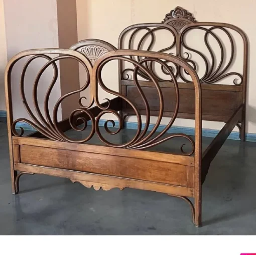 Pamono Austrian Bentwood Queen Bed by Jacob & Josef Kohn, 1900s Hot
