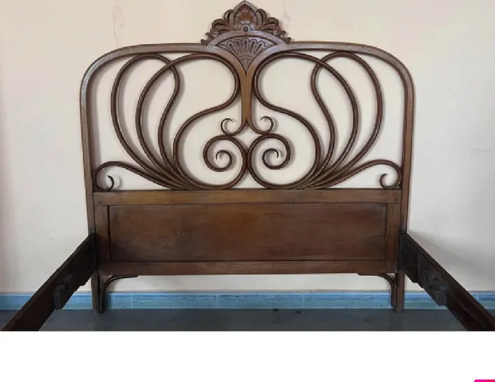 Pamono Austrian Bentwood Queen Bed by Jacob & Josef Kohn, 1900s Hot
