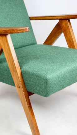 Pamono B-310 VAR Armchair in Green Herringbone Tweed, 1970s Online