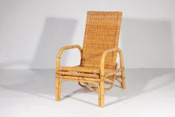 Pamono Bamboo & Rattan Easy Chair, Italy, 1960s Best