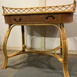 Pamono Bamboo and Cane Oval Dressing Table Sale