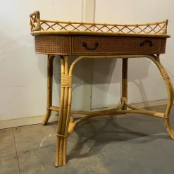 Pamono Bamboo and Cane Oval Dressing Table Sale