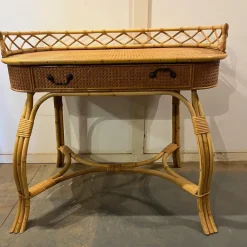 Pamono Bamboo and Cane Oval Dressing Table Sale