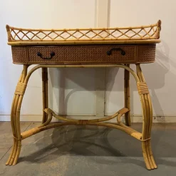 Pamono Bamboo and Cane Oval Dressing Table Sale