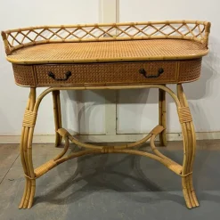 Pamono Bamboo and Cane Oval Dressing Table Sale